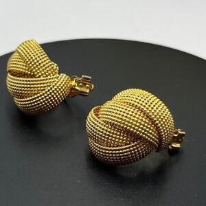 Norma Jean Designs Vintage clip on matte intwine hoops earrings light weight